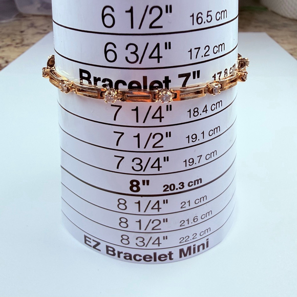 14K Solid Yellow Gold .70 CT Genuine Diamond Square Link VTG Tennis Bracelet - Picture 10 of 11